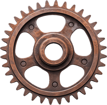 Rusty cog wheel png with AI generated.