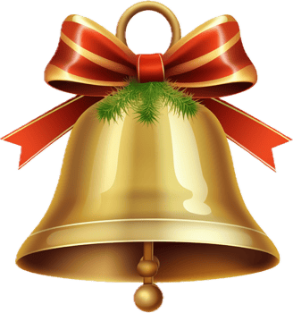 Christmas bell png with AI generated.