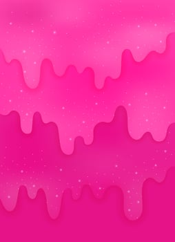 Abstract vertical background with glitter slime and flares. Glossy hot pink texture for cover, banner, poster, card, Happy Birthday invitation and etc. Cartoon vector illustration.