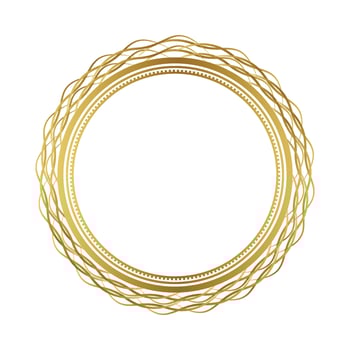 golden round frame with laurel wreath,Vintage flourish Round frame Circle label vector