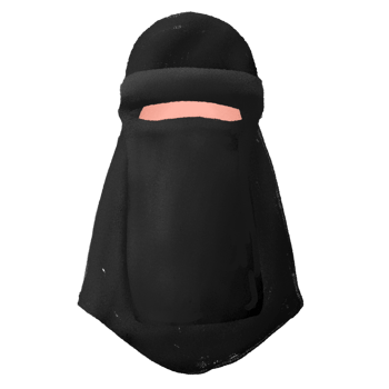 a black veil with niqab png