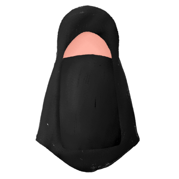 a black veil with niqab png