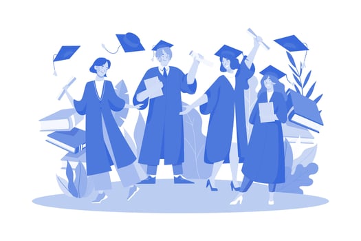 Students Celebrate Graduation vector