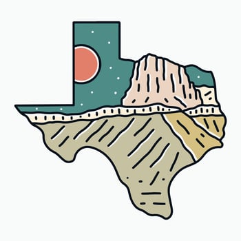 guadalupe mountains national park in Texas map frame design for badge, sticker, t shirt design and outdoor design vector