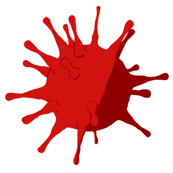 Red circle shape virus png