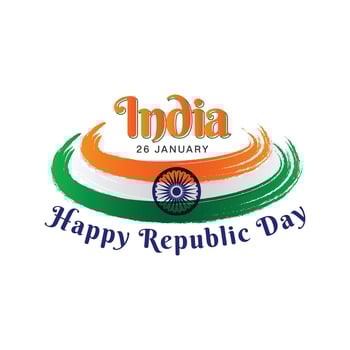 26 January Happy Republic Day of India vector