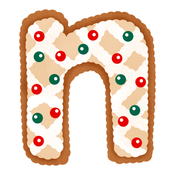 Gingerbread christmas alphabet png