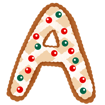 Gingerbread christmas alphabet png
