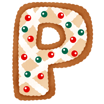 Gingerbread christmas alphabet png