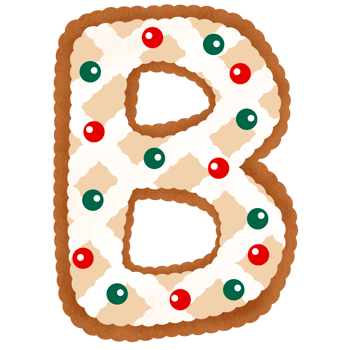 Gingerbread christmas alphabet png