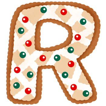 Gingerbread christmas alphabet png