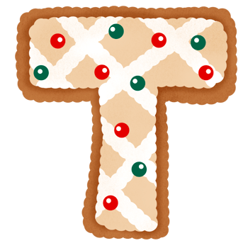 Gingerbread christmas alphabet png