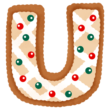 Gingerbread christmas alphabet png
