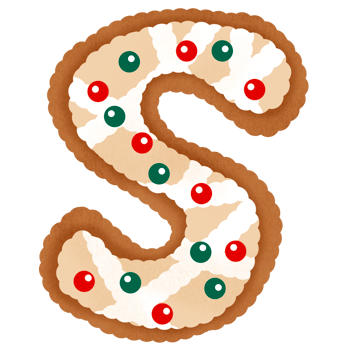 Gingerbread christmas alphabet png