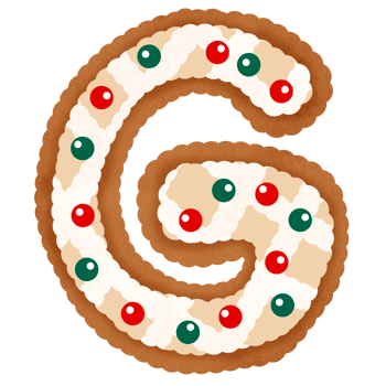 Gingerbread christmas alphabet png