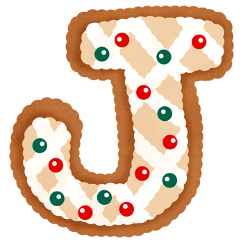 Gingerbread christmas alphabet png