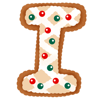 Gingerbread christmas alphabet png