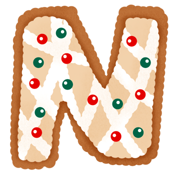 Gingerbread christmas alphabet png