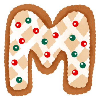 Gingerbread christmas alphabet png