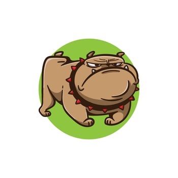 Illustration cartoon dog with angry face vector