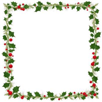 Christmas border frame PNG transparent background Ai Generative