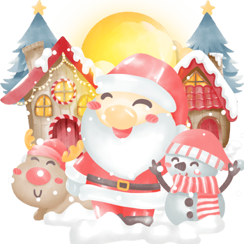 Merry christmas and happy new year elements png