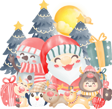 Merry christmas and happy new year elements png