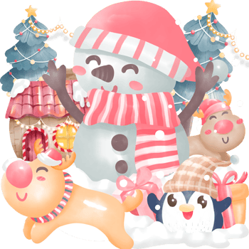Merry christmas and happy new year elements png