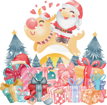 Merry christmas and happy new year elements png