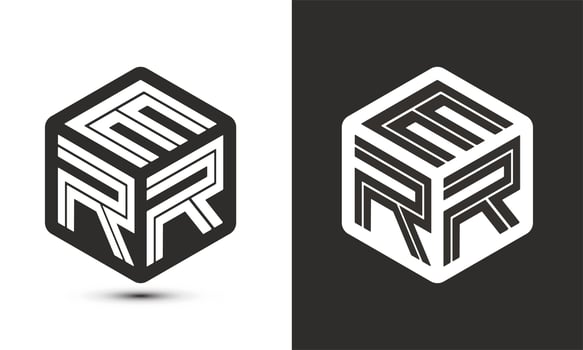 ERR letter logo design with illustrator cube logo, vector logo modern alphabet font overlap style.