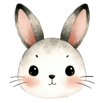Watercolor Head of Rabbit AI Generative png