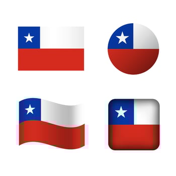Vector Chile National Flag Icons Set
