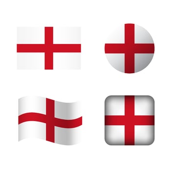 Vector England National Flag Icons Set