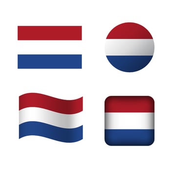 Vector Netherlands National Flag Icons Set