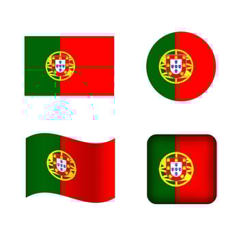 Vector Portugal National Flag Icons Set