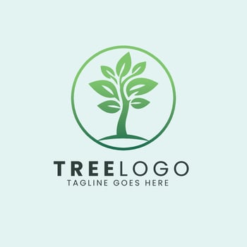 Tree Icon Logo Design, Nature trees vector illustration logo design.