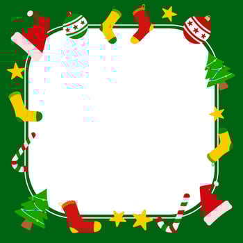Blank Christmas frame with Christmas decorations illustration background vector