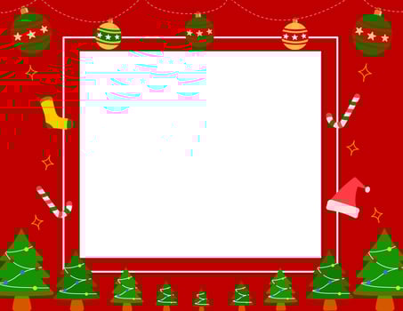 Blank Christmas frame with Christmas decorations illustration background vector