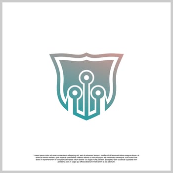 Shiled logo design with unique concept Premium Vector