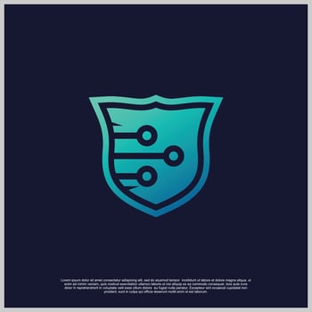 Shiled logo design with unique concept Premium Vector