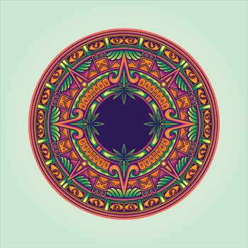 Weed leaf mandala circle elegant vector illustrations for your work logo, merchandise t-shirt, stickers and label designs, poster, greeting cards advertising business company or brands.