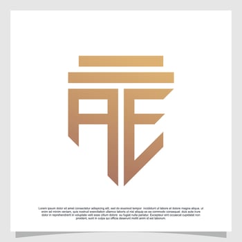 Logo design initial letter with shield for business creative concept Premium Vector