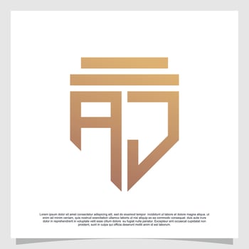 Logo design initial letter with shield for business creative concept Premium Vector