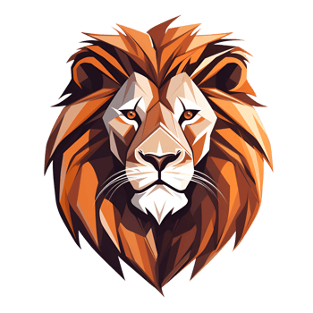 Lion Cartoon Style Logo Painting Drawing Illustration No Background Perfect for Print on Demand Merchandise AI Generative png