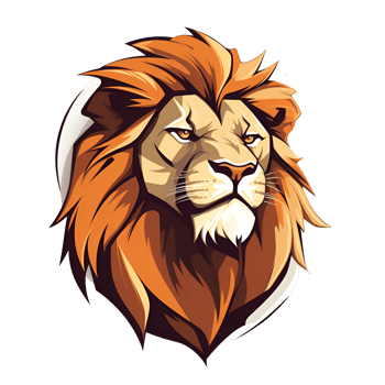 Lion Cartoon Style Logo Painting Drawing Illustration No Background Perfect for Print on Demand Merchandise AI Generative png