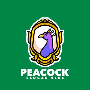 Peacock mascot logo design vector