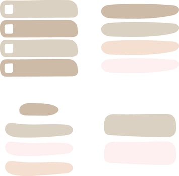 Organic List Menu With Abstract Design. Isolated Vector Set.