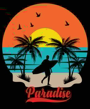 Summer sunset summer design graphics t shirt design vector