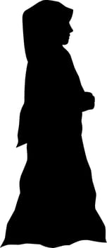 Woman muslim silhouette vector illustration. Woman muslim with hijab for eid mubarak. Ramadan design graphic in muslim culture and islam religion