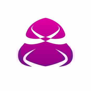 purple alien logo design illustration vector